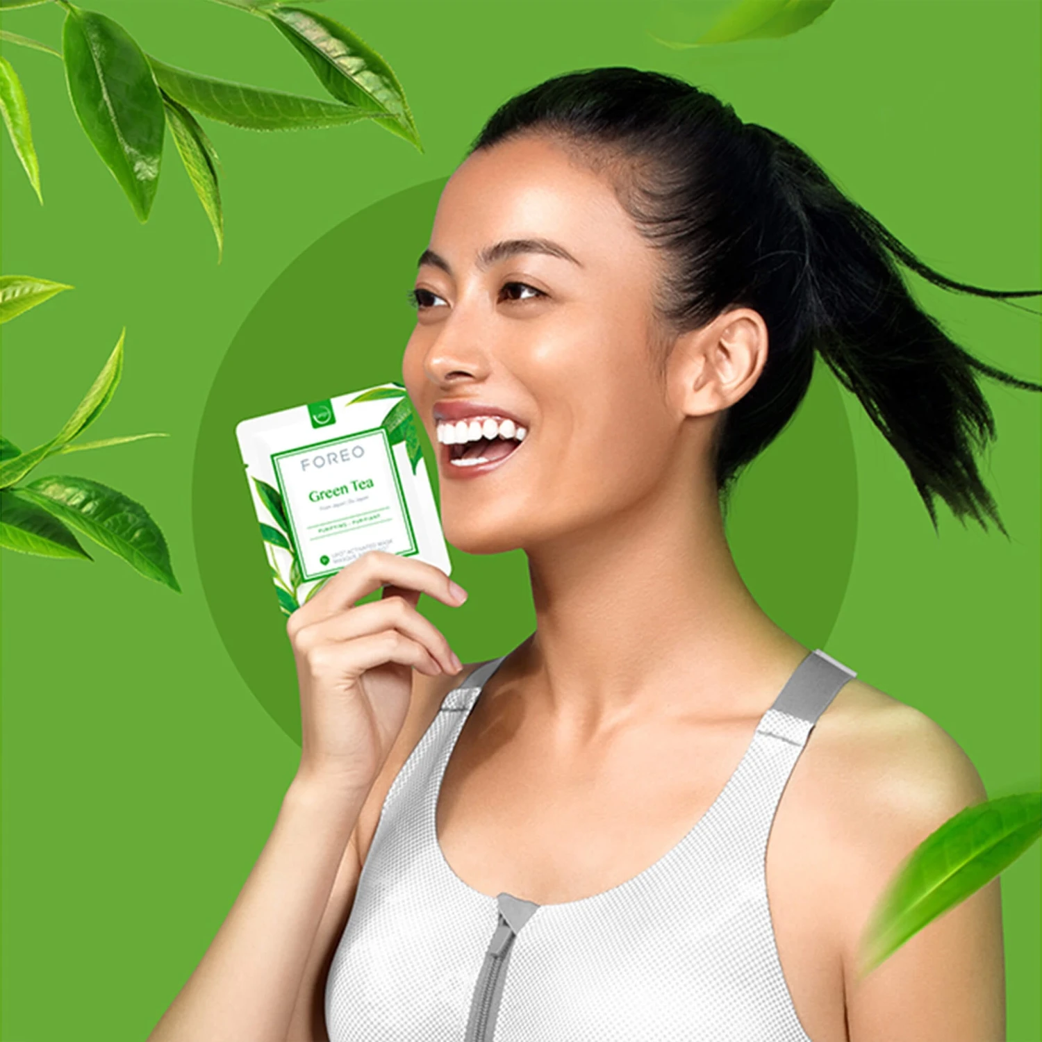 FOREO Farm To Face Collection Mask - Green Tea 5 FOREO Farm To Face Collection Mask - Green Tea - Image 3