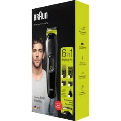 Braun 6-in-1 MGK3221 Men's Beard Trimmer Face, Ear & Nose Trimmer & Hair Clipper -FOREO || Braun || Therabody Shop CopyofImage 6 Braun MGK3221 packshot angled