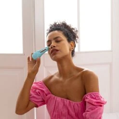 FOREO BEAR™ 2 Eyes & Lips Microcurrent Line Smoothing Device -FOREO || Braun || Therabody Shop FOREOBEAR2eyes lips ModelLifestyle 03