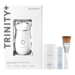 NuFACE TRINITY+ Starter Kit Smart Facial Toning Device -FOREO || Braun || Therabody Shop NF PROD AQGBrushSLCTrinityBoxDom Soldier Front 2000x2000 1
