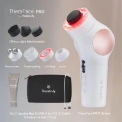 Therabody TheraFace PRO All-in-One Facial And Skin Device -FOREO || Braun || Therabody Shop TheraFaceInfographics Artboard1copy 1